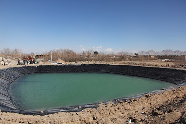 بهره برداری از استخر ذخیره آب  درنهالستان شهرداری فلاورجان