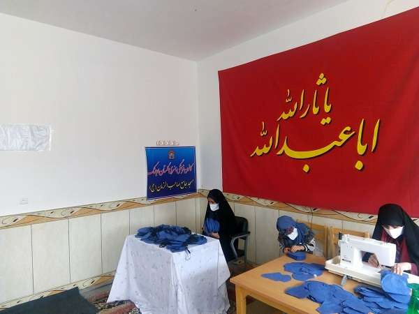 تولید ماسک بهداشتی در  دارالقرآن شهر کلیشاد سودرجان