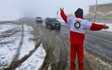 نجات خودرو پژو ۴۰۵ واژگون شده در تیران و کرون توسط نجاتگران هلال احمر