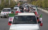 رژه خودروی اهالی روستای حسین آباد کویر در شهرستان آران و بیدگل