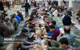 ضیافت افطاری در قدمگاه امام رضا علیه السلام شهر بافران