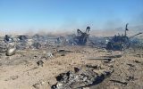 نمای نزدیک از لاشه هواپیمای منهدم شده آمریکایی در شهرضا
