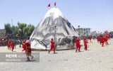 آئین خیمه سوزان پادرخت محمدیه همراه با پرواز کبوترها
